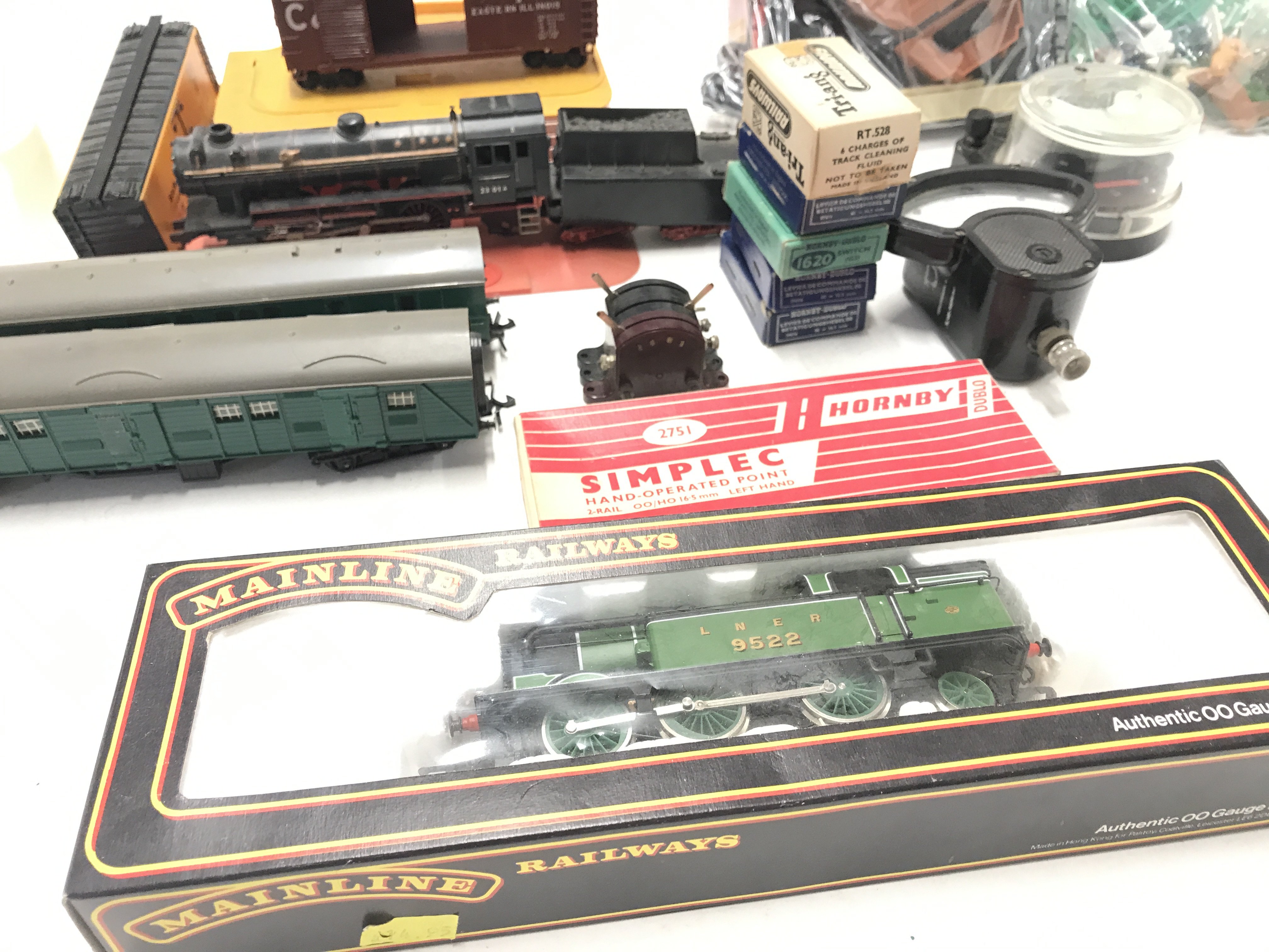 Collection of railway accessories including. Points. buildings. Meters. Mainline locomotive #54154 - Image 2 of 4