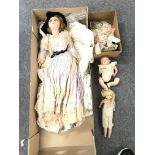 A Small Collection of vintage Dolls.including a worn Armand Marseille Doll.
