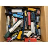 A Box Containing a Collection of 00 Gauge Rolling Stock And Coaches etc.