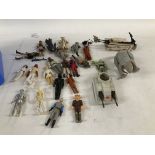 Collection of Star Wars vintage figures and vehicl
