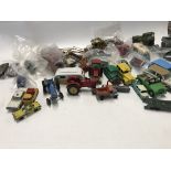 Collection of 30 plus playworn model vehicles by various manufacturers including corgi and dinky