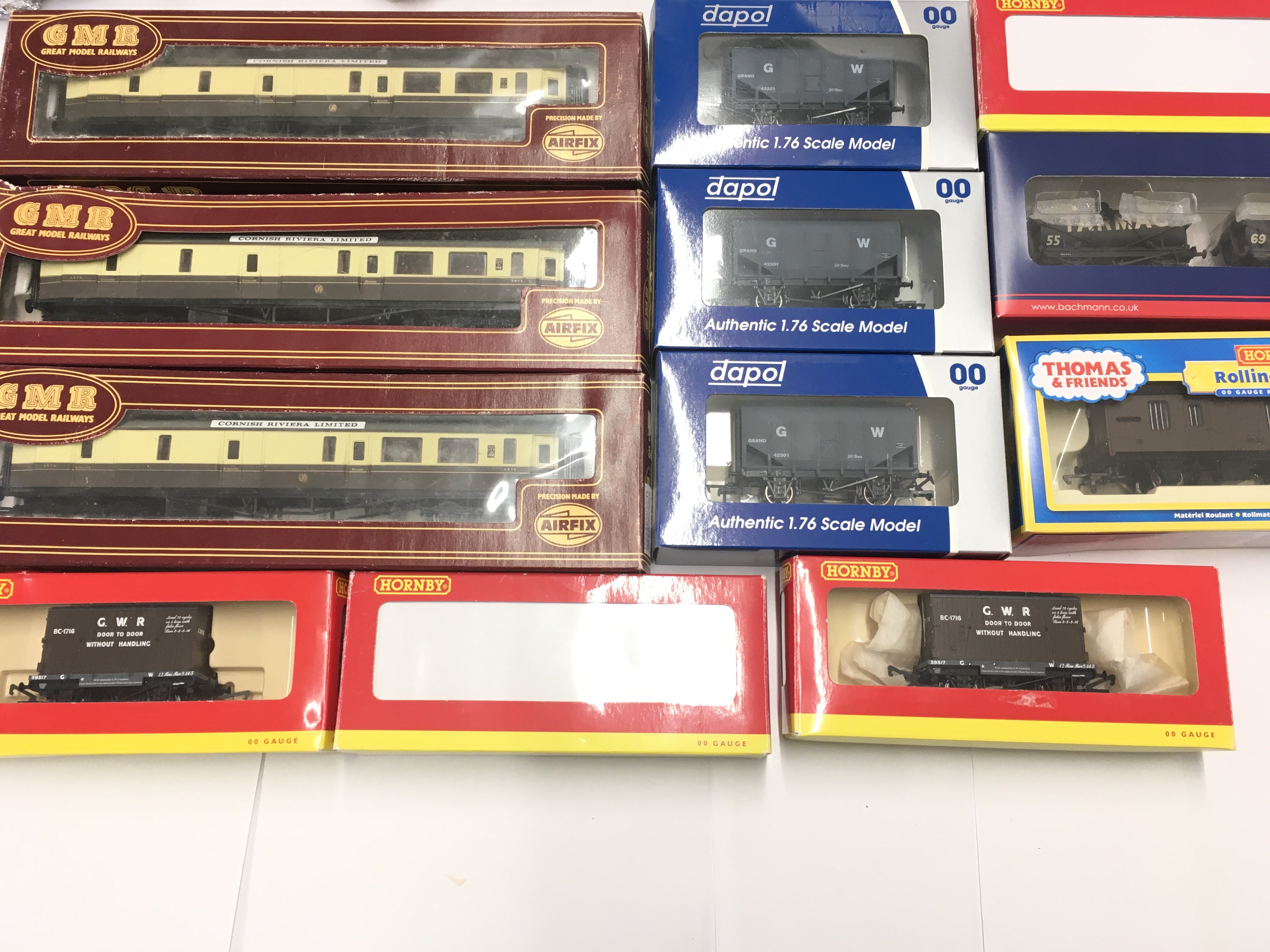 A Collection of Boxed 00 Gauge Boxed Coaches And Rolling Stock including Hornby. Airfix. Dapol and