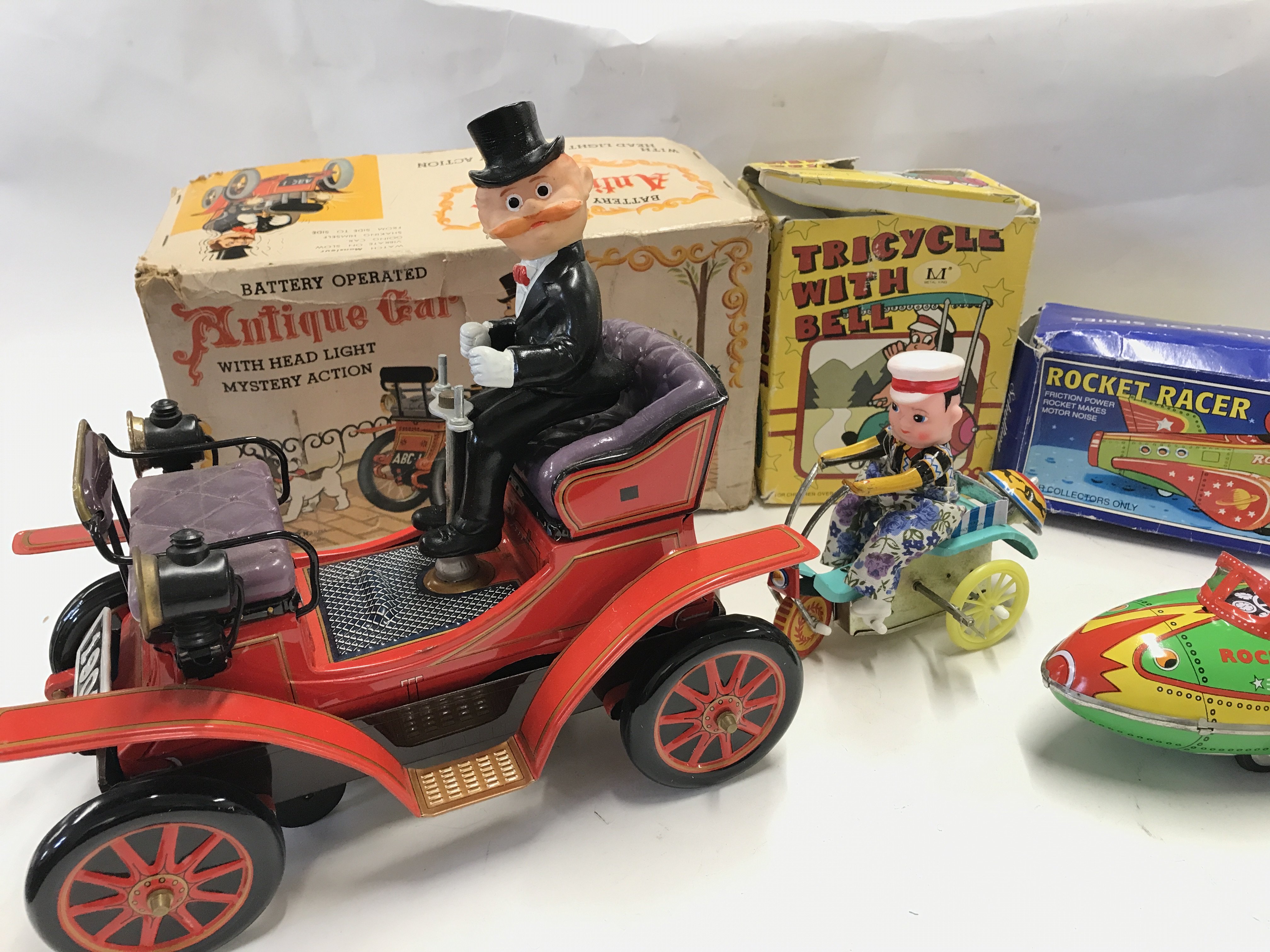 4 X Boxed Tin Plate Toys including Tricycle with B - Bild 2 aus 3