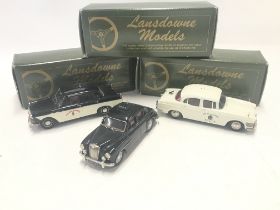 3 X Boxed Lansdowne Models including LD.3 1956 M.G. Magnette. A LDM 6B 1961 Wolseley 6 and a LDM