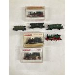 4 X Fleischmann N Gauge Locomotives and 3 Carriages