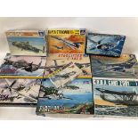 A collection of Various Aircraft Model Kits all It