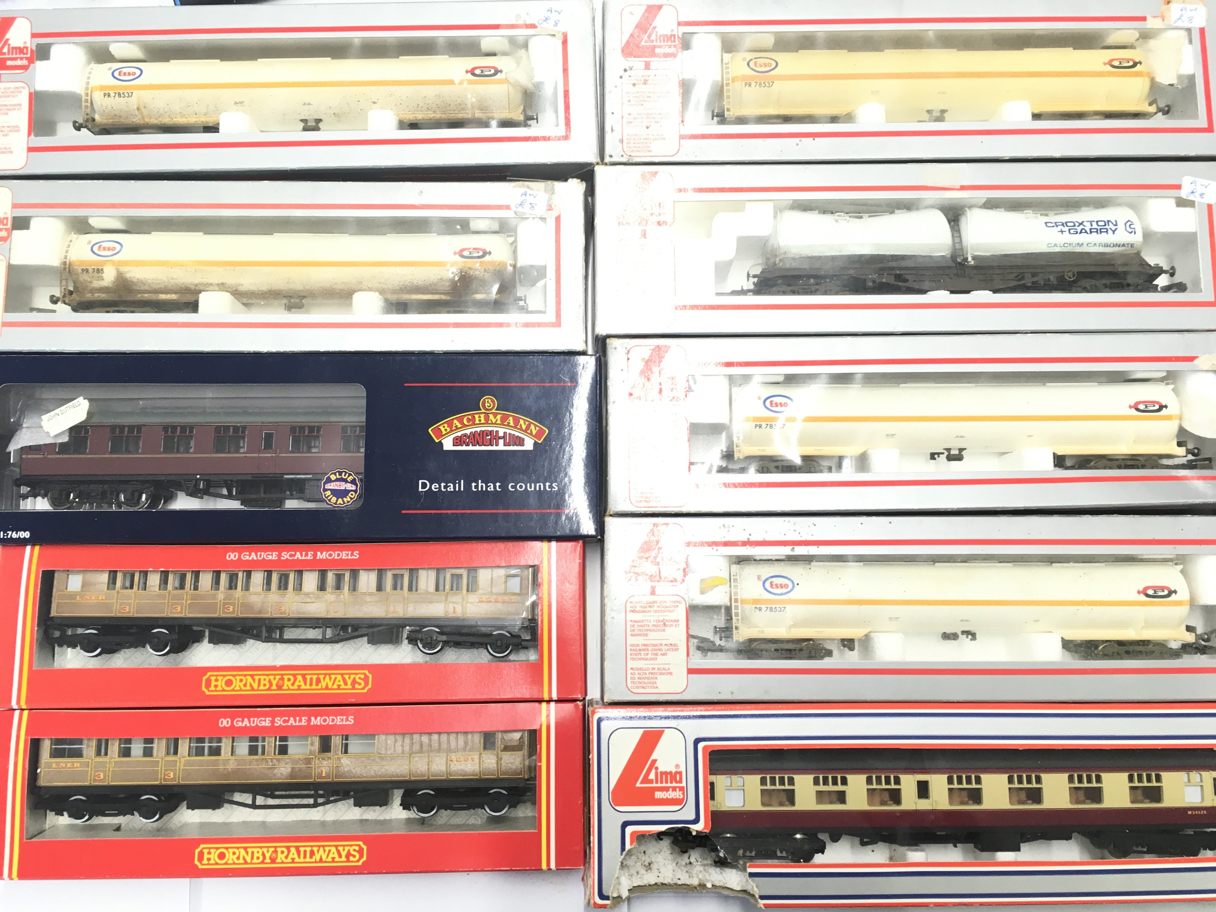 A Box Containing a Collection of Boxed 00 Gauge Ro