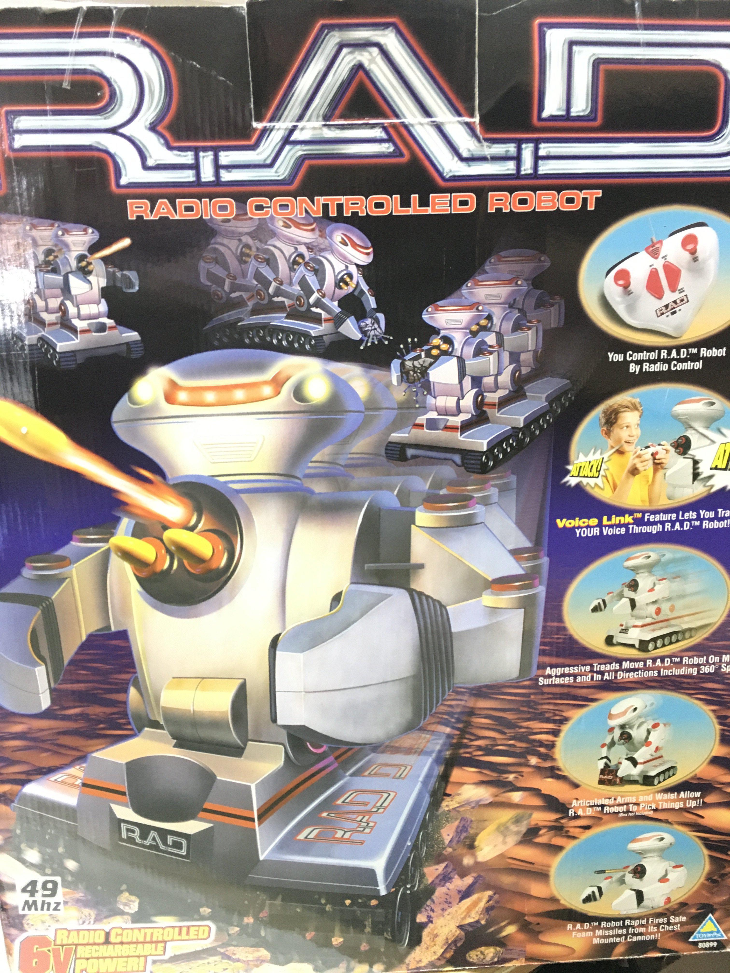 A Boxed R.A.D. Radio Controlled Robot. Approximately 48cm in height. Contains Battery pack and - Bild 2 aus 4