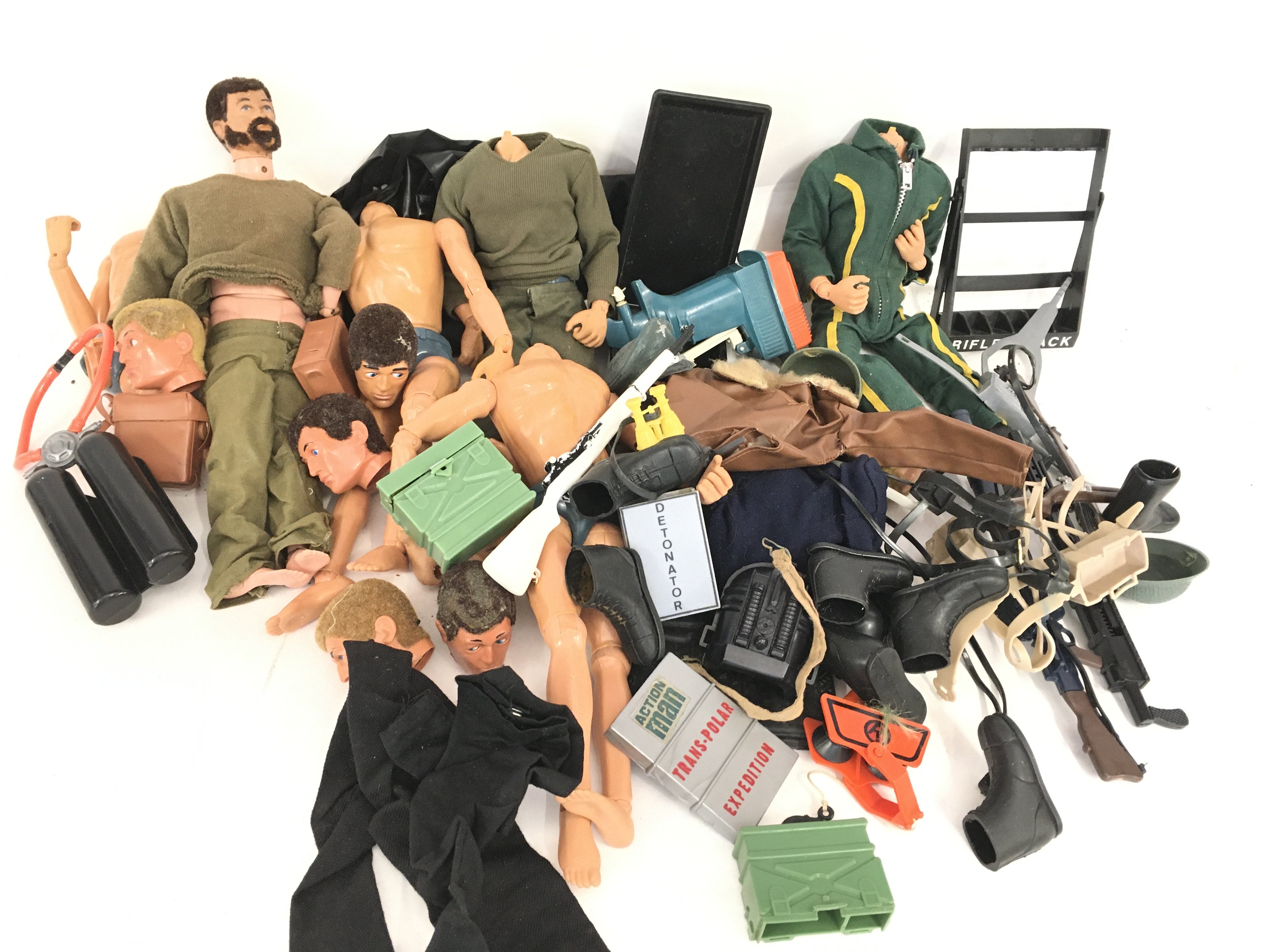 A Collection of Vintage Action men and Accessories