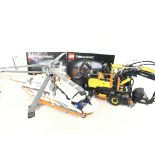 A Lego Technics Helicopter #4252 a Digger #42053 w