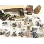 A Collection Of Lead Farm Animals and accessories also with Scratch built Buildings.(2).