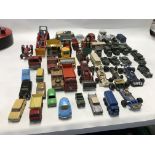 Collection of various loose playworn model vehicles including corgi.dinky and lesney also a