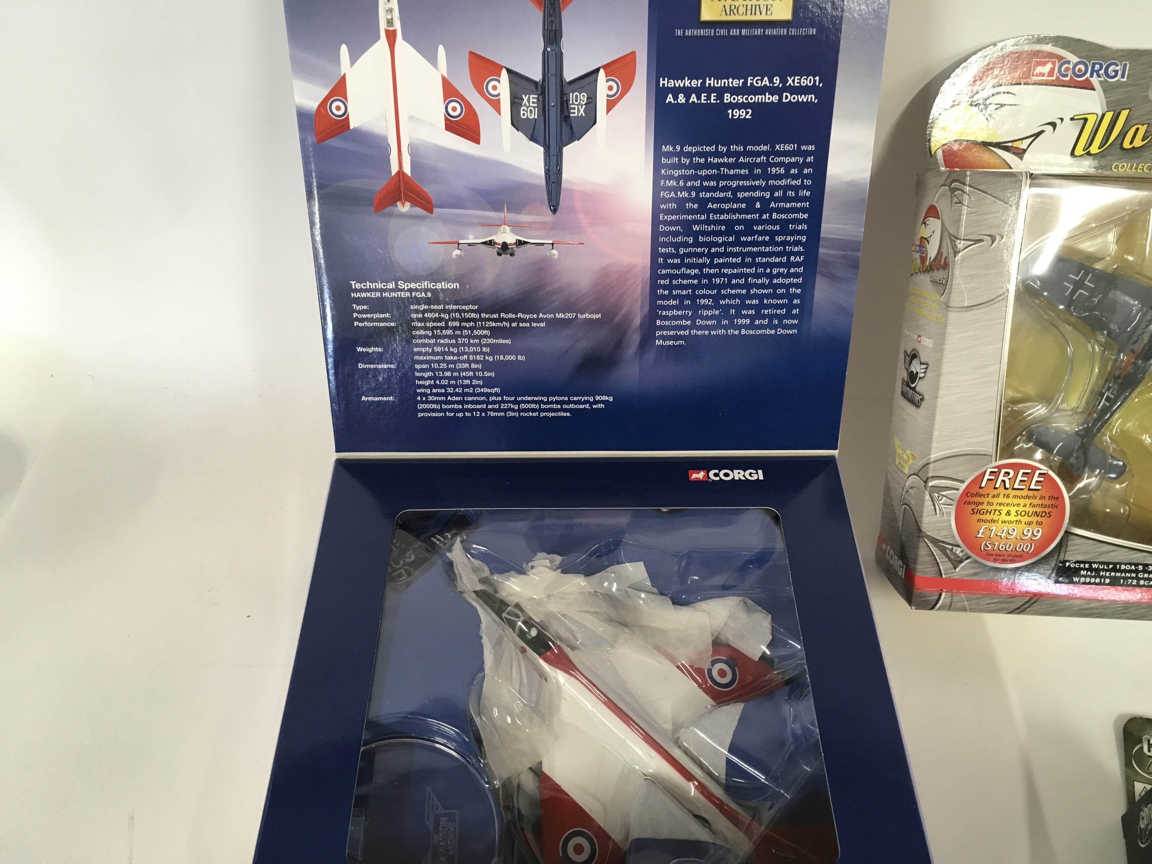 Collection of various corgi die cast planes including a limited Edition Hawker Hunter. - Image 2 of 4