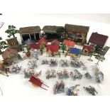 A Collection of Lead Figures and Scratch built Buildings.