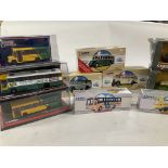 Collection of 10 Corgi boxed coaches including Cla