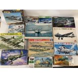 A Collection of Various Aircraft Model Kits Includ