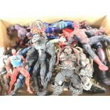 A Box Containing a Collection of Large Marvel and other figures.