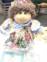 A Large. Cabbage Patch Kids Doll. Anne Marie Kristyn 1988. With certificates. Approximate height