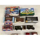 Collection of 14 model cars and buses both boxed a
