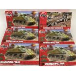 A Collection of 6 Airfix Model kits mostly Sherman Tanks.
