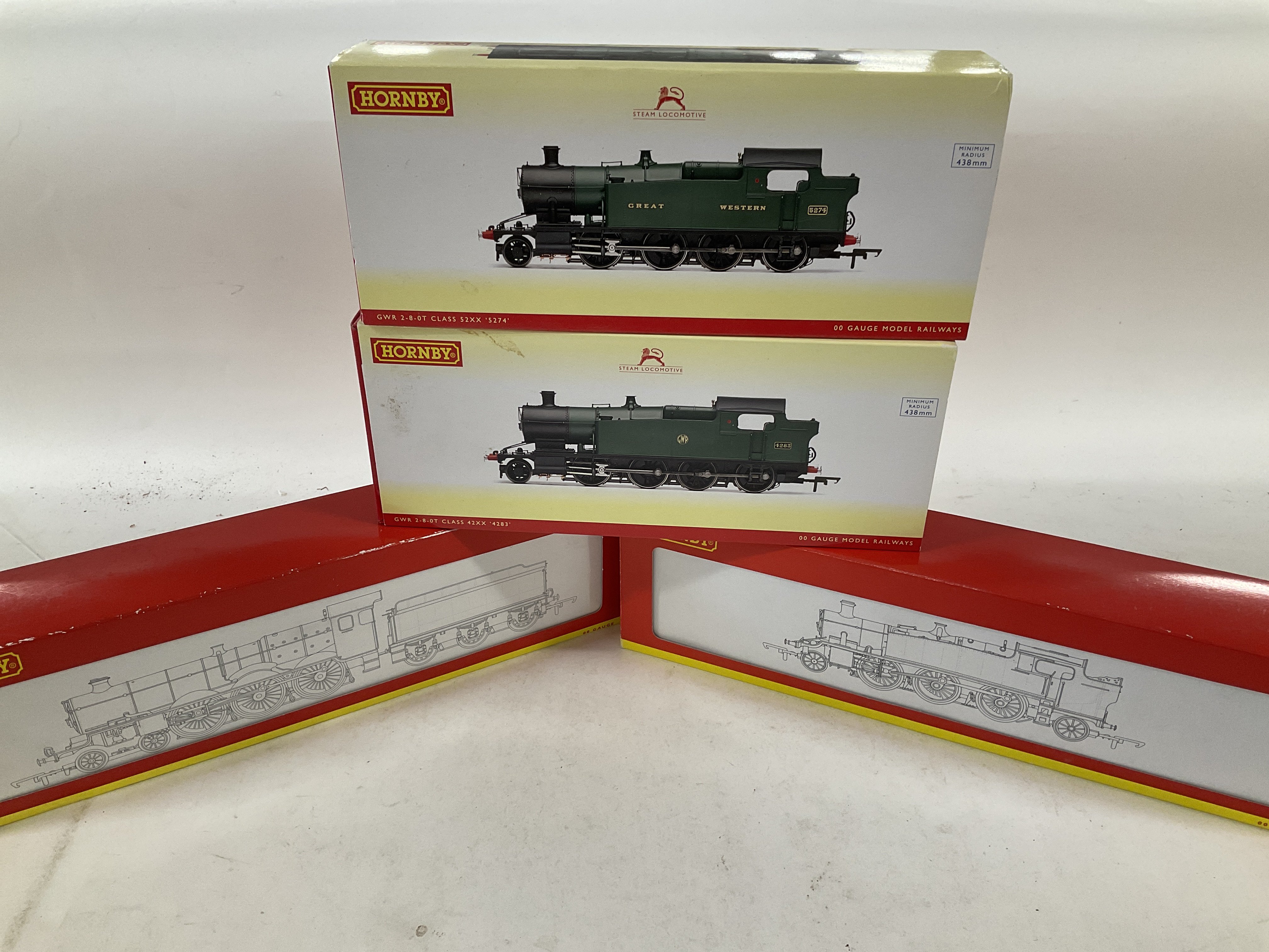 4 X Boxed Hornby 00 Gauge Locomotives including GWR 2-8-0T Class 52XX #R3125. A GWR 2-8-0T Class