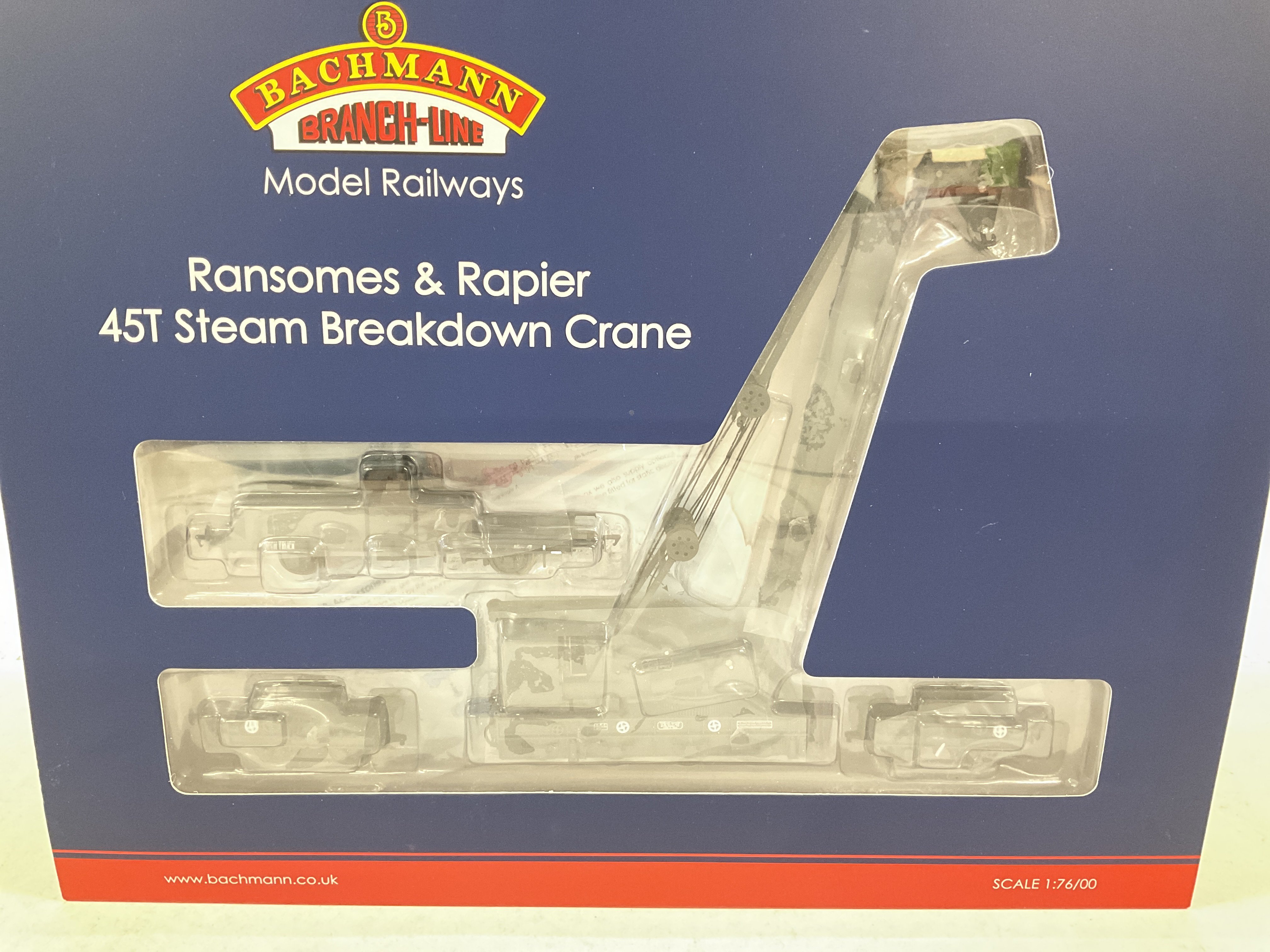 A Boxed Bachmann 00 Gauge Ransomes & Rapier 45 Ton Steam Crane number 16 GWR Black #38-801.