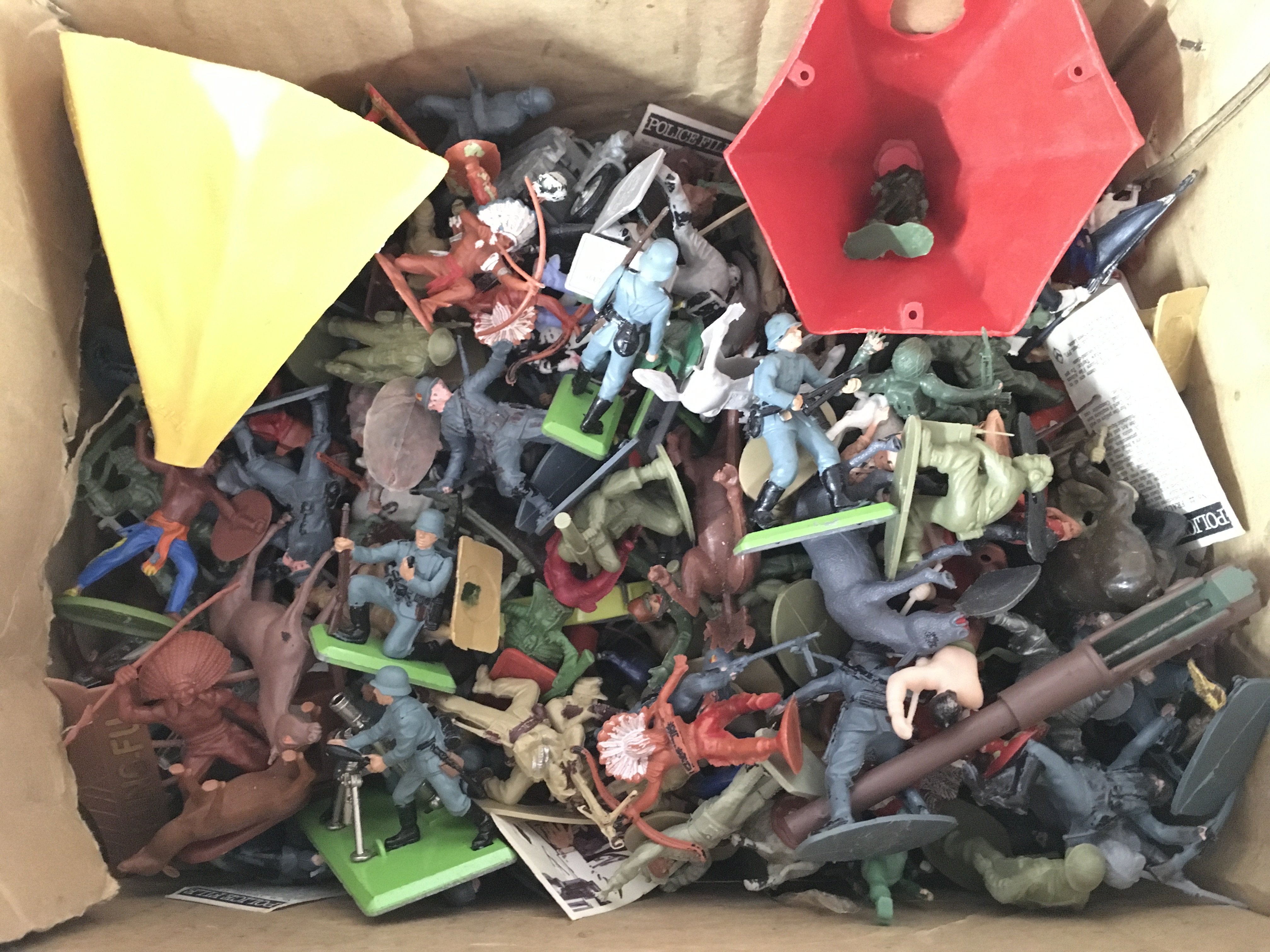 A Box Containing a Collection of Playworn toy sold