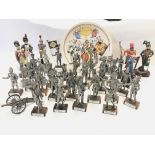 A Collection of Mostly Pewter Waterloo Figures and