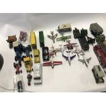 Collection of 30 plus loose playworn model vehicles by various manufacturers including corgi ..dinky