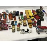 Collection of various playworn model vehicles by various manufacturers including corgi ..matchbox..