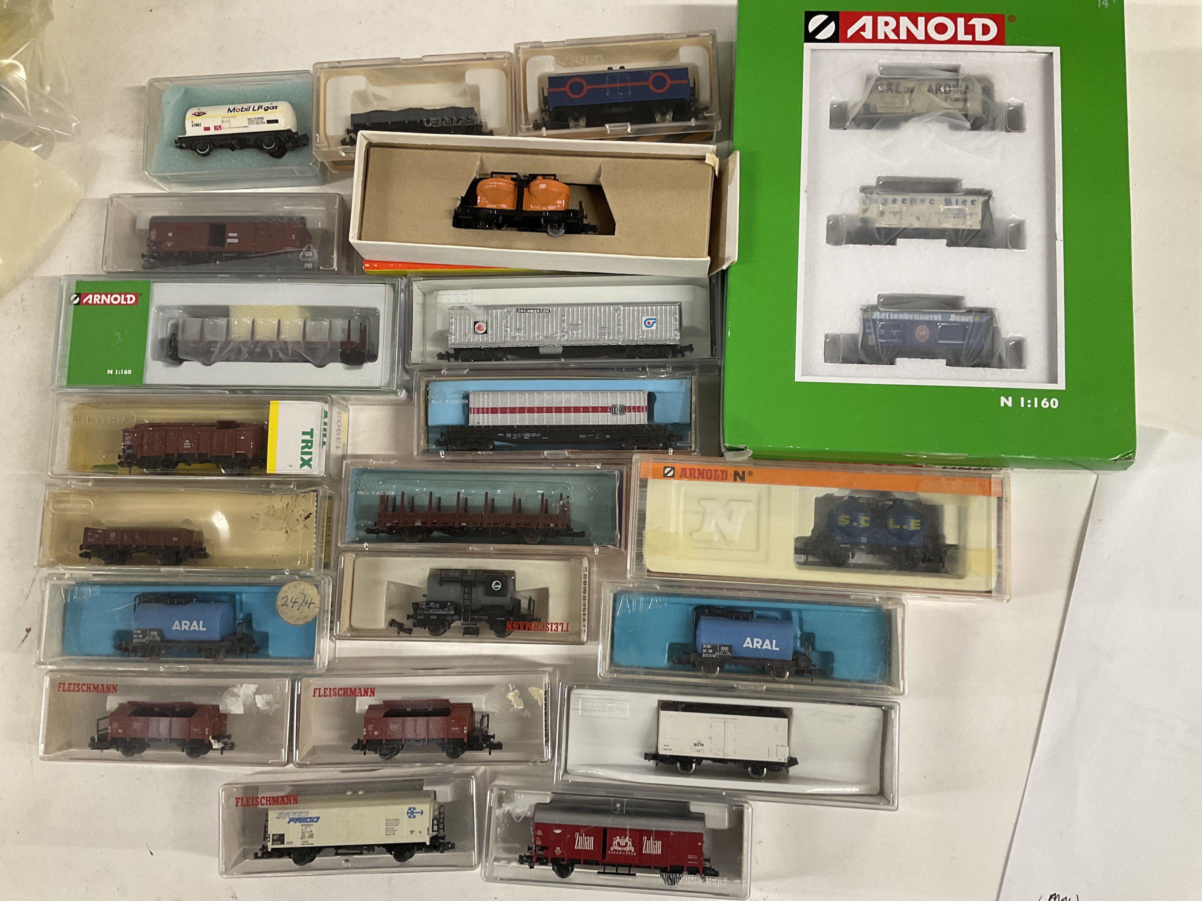 A Collection of Boxed N Gauge Rolling Stock Including Arnold. Fleischmann. Trix.etc.