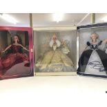 3 X Boxed Barbies including Millennium Princess. Celebration and Radiant Rose.