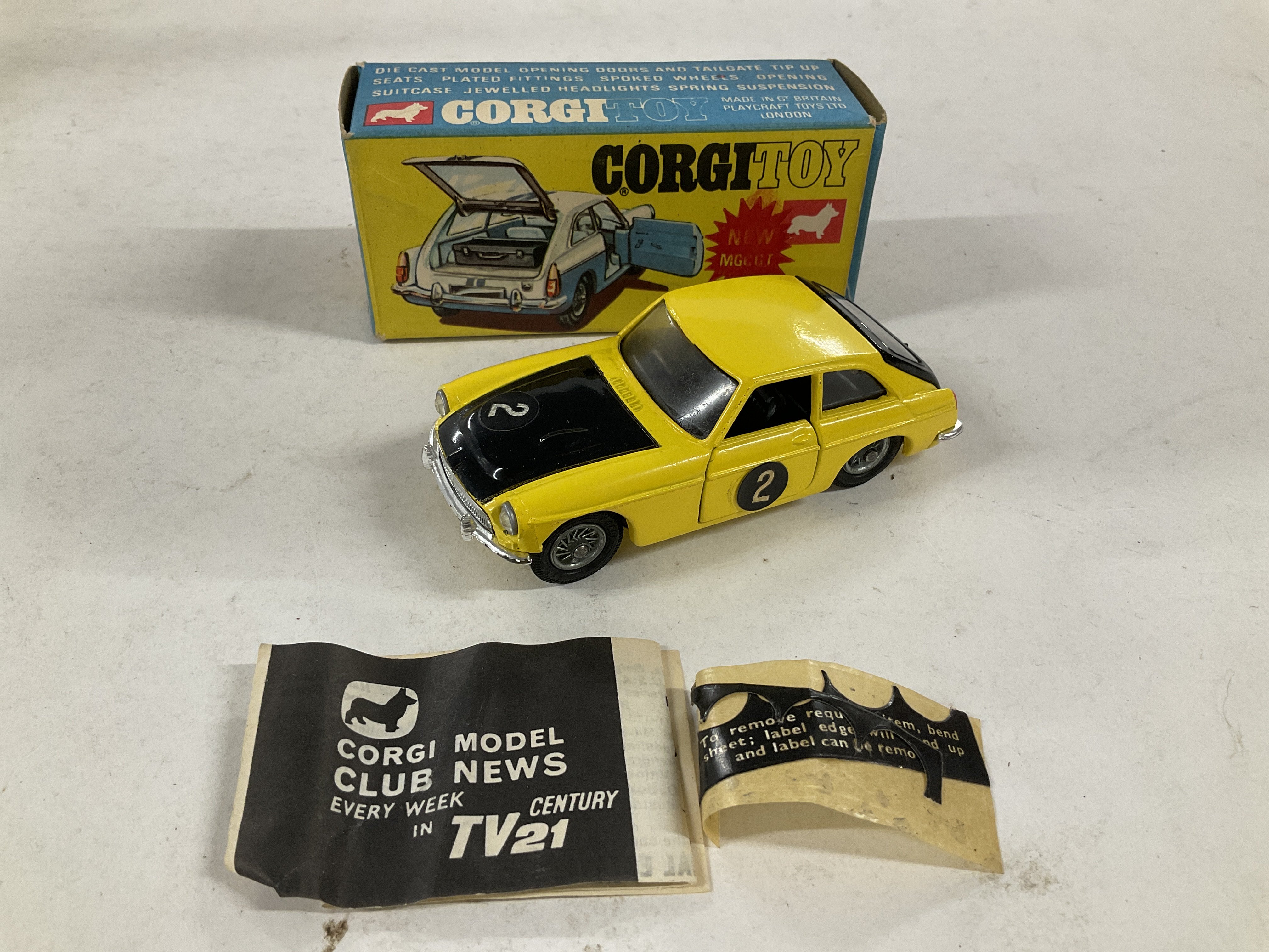 A Boxed Corgi MGB G.T. Competition Model. #345