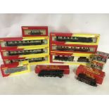 A Collection of Hornby 00 Gauge trains, carriages,