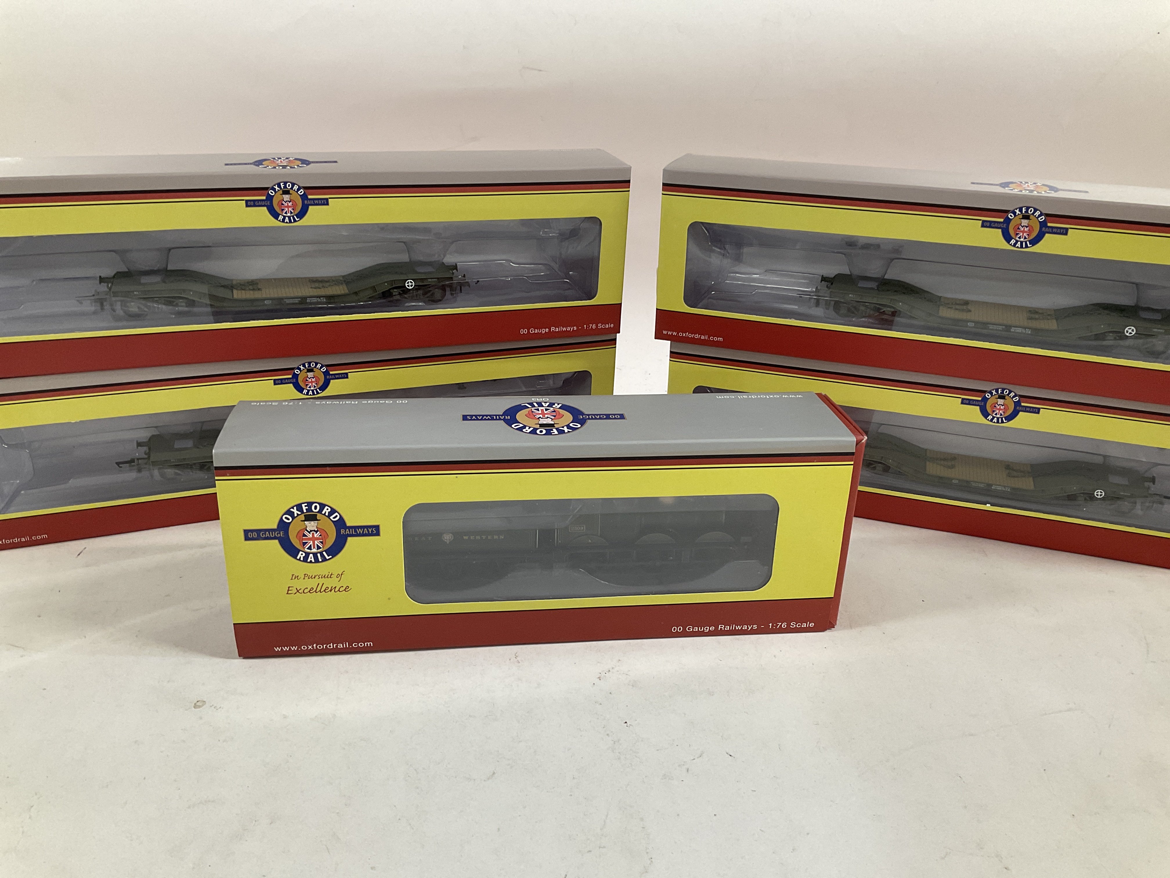 A Boxed Oxford Rail 00 Gauge 2309 Deans Goods GWR Lined Locomotive and 4 Warwell A Ministry of War