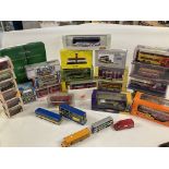 A Collection of Various Die-Cast Buses including E
