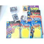 A Collection of G.I Joe. X-Men The Last Stand Trading Cards and 6 Vintage X-Men Figure Backing