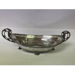 A hallmarked silver two handled bread basket with