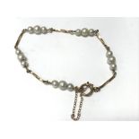 9ct gold & seed Pearl bracelet