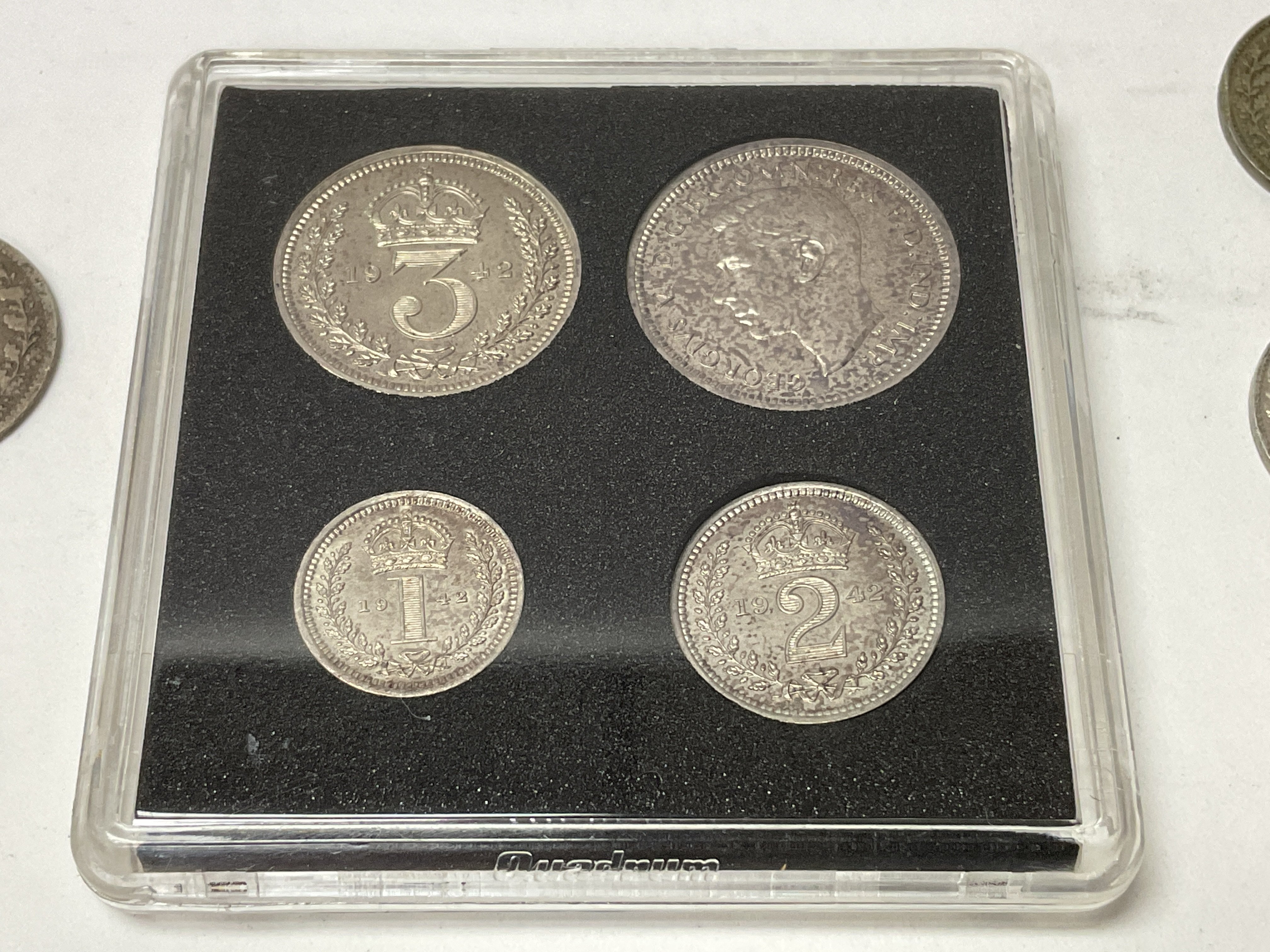 A George VI 1942 Maundy 4 coin set together with 9 - Image 2 of 2