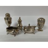 5 hallmarked silver condiments.