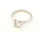 Certified 18ct white gold RBC diamond solitaire ri