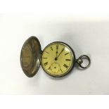 A silver cased full hunter pocket watch, Birmingha