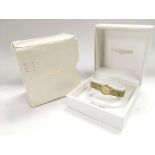 A boxed 9ct gold cased ladies Longines watch.