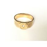 A heavy 18ct gold diamond set ring