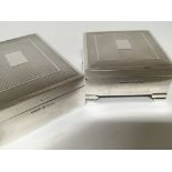 Two quality silver cigarette boxes with engine tur