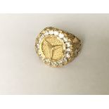 A 9ct gold stone set Mercedesâ€™ ring