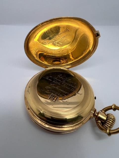 18ct gold full hunter pocket watch - Image 6 of 7