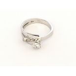 A handmade 18ct white gold diamond set ring