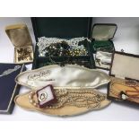 A Box containing collection of costume jewellery i